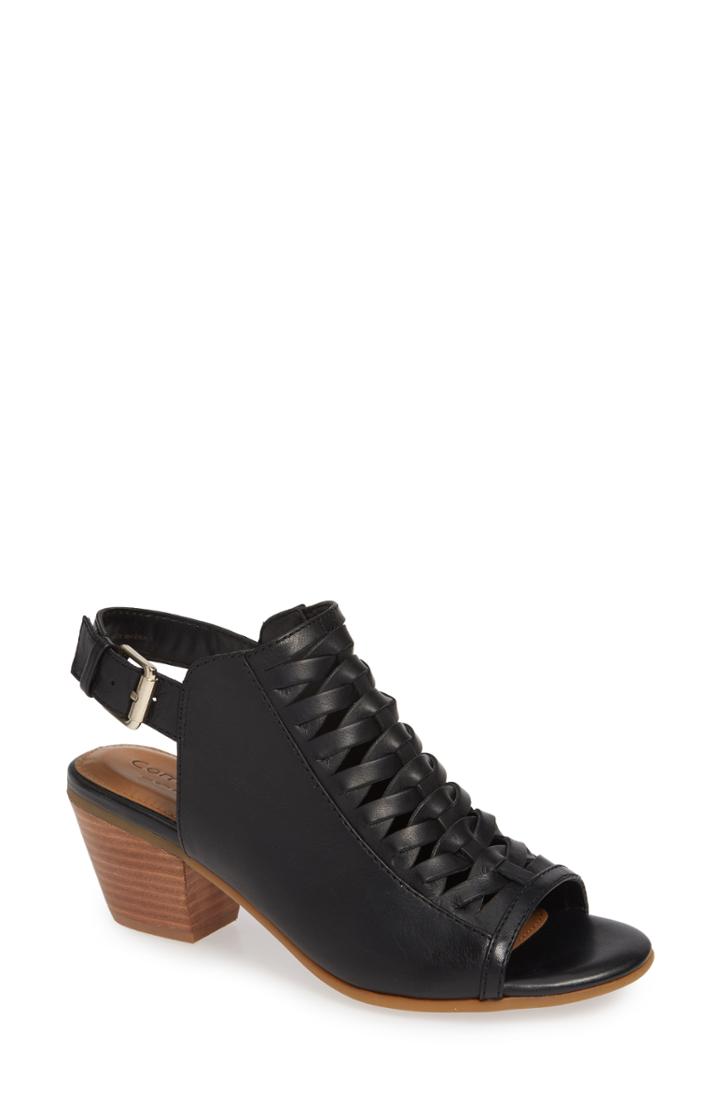 Women's Comfortiva Alanna Leather Sandal M - Black