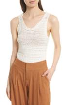 Women's Alice + Olivia Dorian Ribbon Weave Tank - White