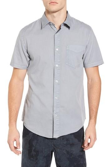 Men's Original Paperbacks 'torino' Short Sleeve Woven Shirt - Grey