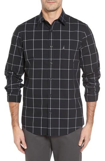 Men's Nordstrom Men's Shop Smartcare(tm) Regular Fit Plaid Sport Shirt - Black
