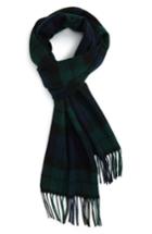 Men's Barbour New Check Lambswool & Cashmere Scarf, Size - Blue