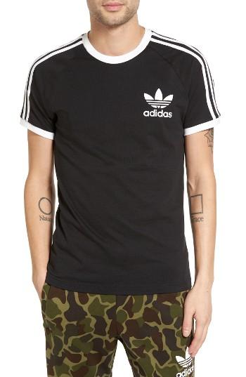 Men's Adidas Originals 'california' Raglan Crewneck T-shirt, Size - Black