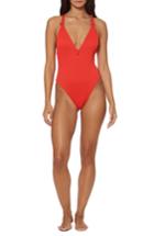 Women's Dolce Vita Knot Back One-piece Swimsuit - Red