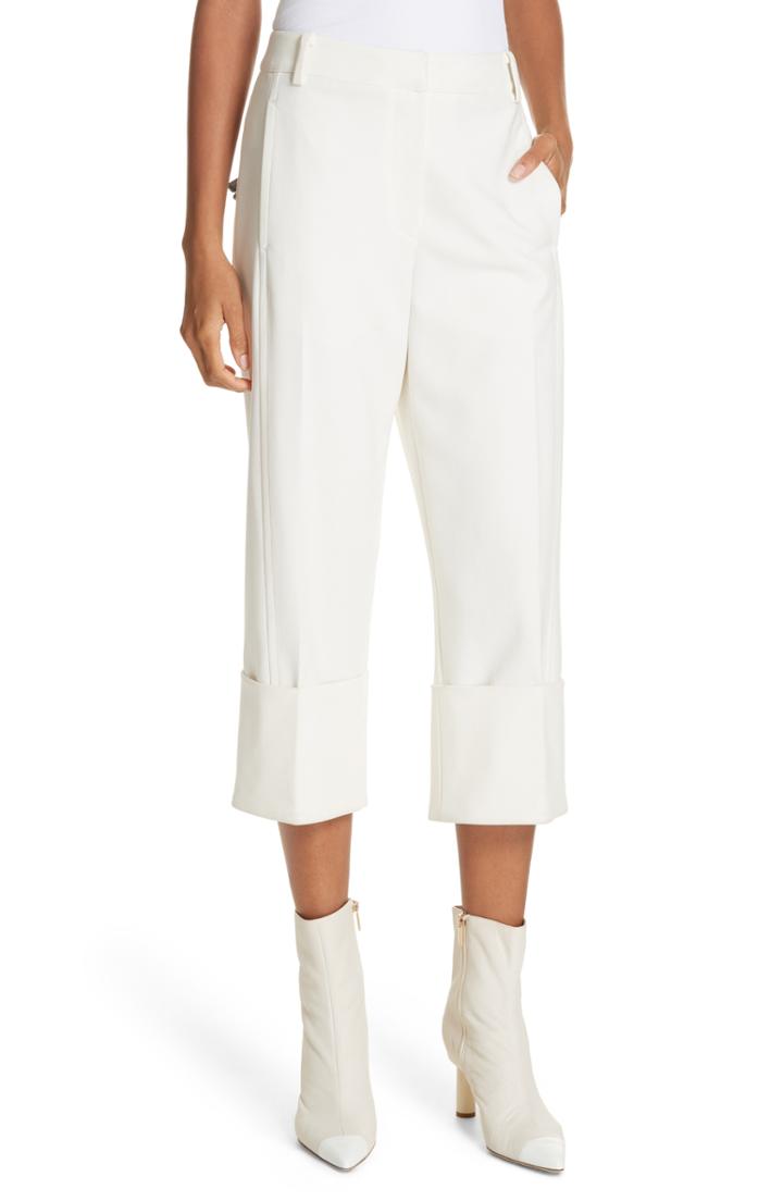 Women's Tibi Anson Stretch Cuff Nerd Pants - Ivory