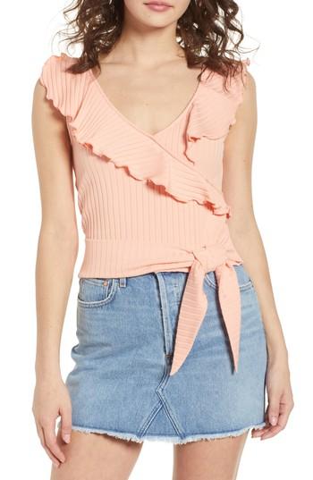 Women's Bp. Ruffle Tie Hem Top - Pink