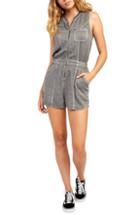 Women's Rvca Hitched Utility Romper - Grey