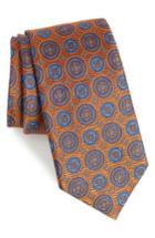 Men's Nordstrom Men's Shop Santa Lucia Circles Silk Tie, Size - Orange