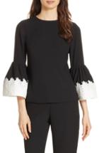 Women's Ted Baker London Lace Trim Fluted Bell Sleeve Blouse