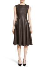 Women's Adam Lippes Sculpted Leather Dress - Brown