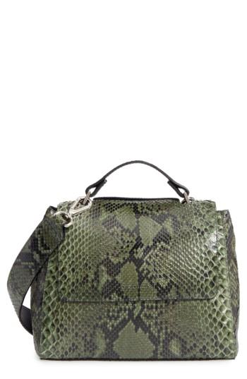 Orciani Small Sveva Genuine Python Satchel - Green