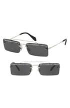 Women's Miu Miu Socit 58mm Square Sunglasses - Silver Glitter Solid