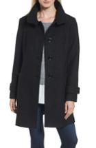Women's London Fog Stand Collar Coat - Black