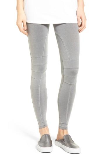Women's David Lerner Moto Leggings - Grey