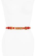 Women's Moschino Logo Plate Chain Belt - Red