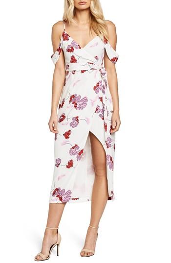 Women's Bardot Floral Midi Dress - White