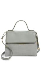 Treasure & Bond Top Handle Suede & Leather Satchel - Grey