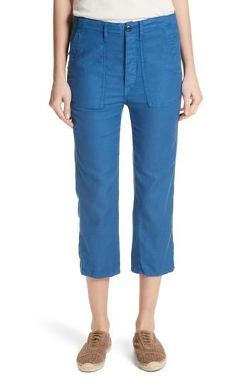 Women's The Great. The Straight Leg Army Pants - Blue