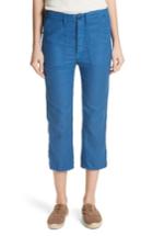 Women's The Great. The Straight Leg Army Pants - Blue