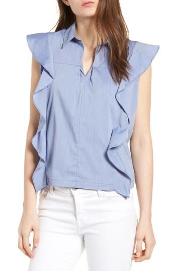 Women's Bishop + Young Ruffle Blouse - Blue
