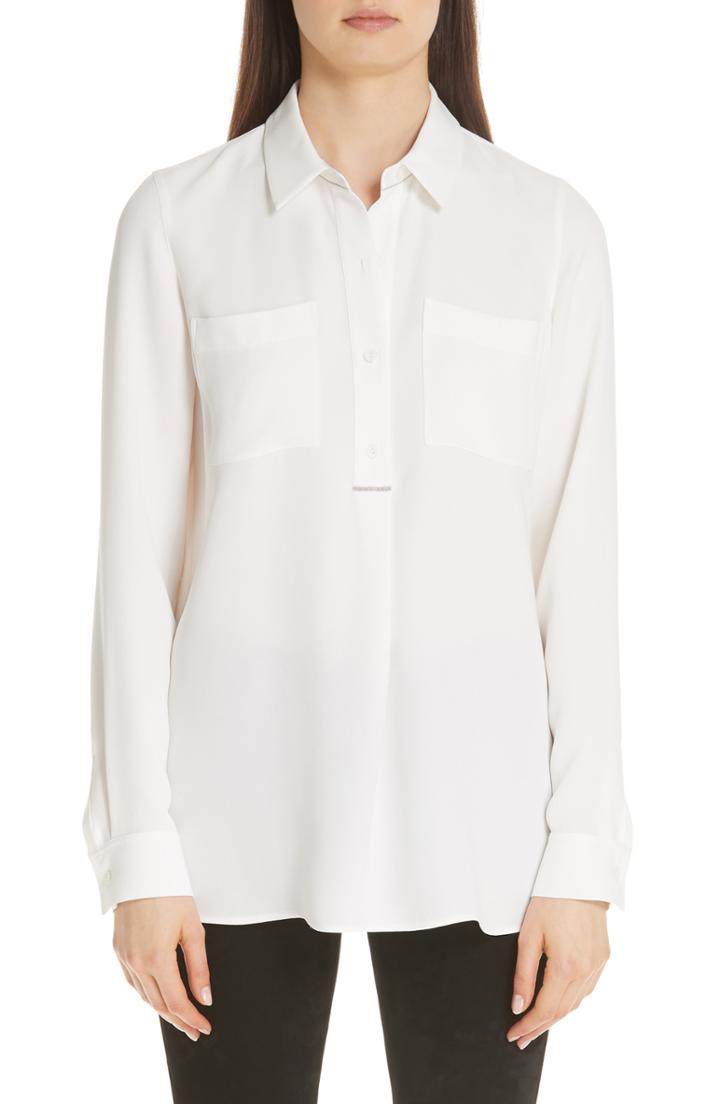 Women's Lafayette 148 New York Prianka Silk Double Georgette Blouse
