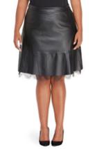 Women's Rebel Wilson X Angels Faux Leather Pleated Skirt With Lace