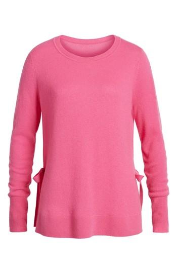Petite Women's Halogen Side Tie Cashmere Sweater, Size P - Pink
