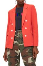 Women's Topshop Bonded Bubble Crepe Jacket Us (fits Like 0) - Orange
