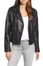 Women's Bernardo Double Zip Leather Jacket - Black