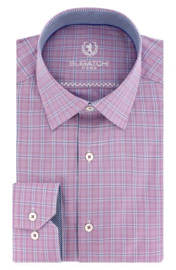 Men's Bugatchi Trim Fit Plaid Dress Shirt .5 - Purple