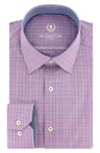 Men's Bugatchi Trim Fit Plaid Dress Shirt .5 - Purple