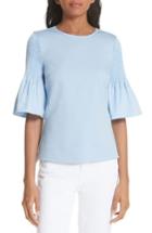 Women's Ted Baker London Smocked Fluted Sleeve Top - Blue