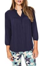 Women's Boden Bea Jersey Peasant Top - Blue