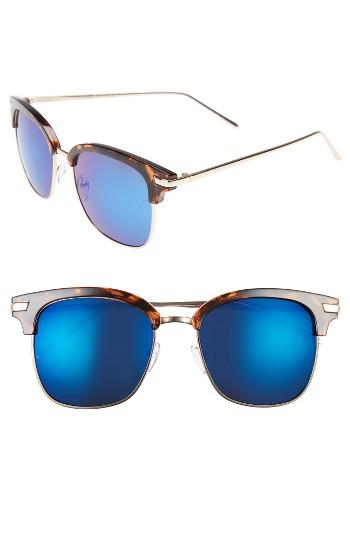 Women's A.j. Morgan Ebbets 53mm Retro Sunglasses - Tortoise/ Mirror
