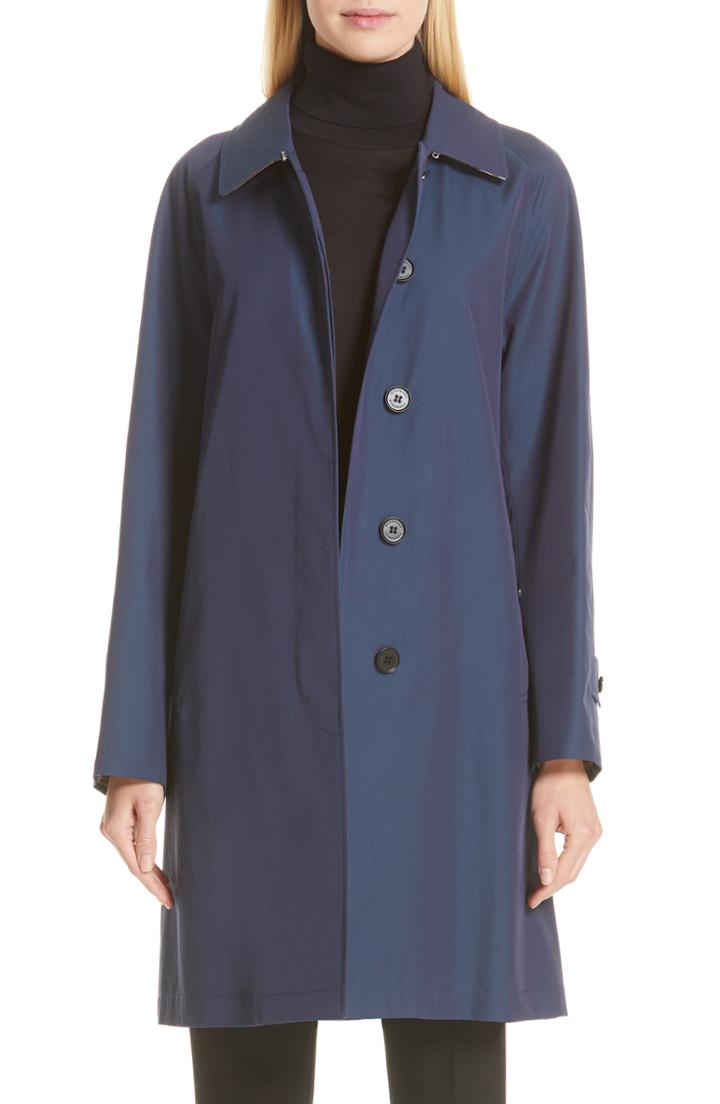 Women's Burberry Camden Cotton Car Coat - Blue