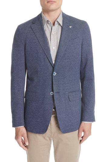 Men's Canali Slim Fit Cotton Blazer Us / 50 Eu R - Blue