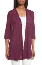 Women's Eileen Fisher Organic Linen Kimono Cardigan, Size - Purple