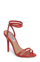 Women's Steve Madden Wish Studded Strappy Sandal M - Red