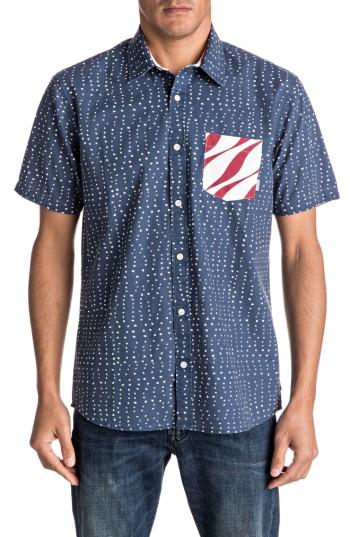 Men's Quiksilver New Merica Print Shirt - Blue