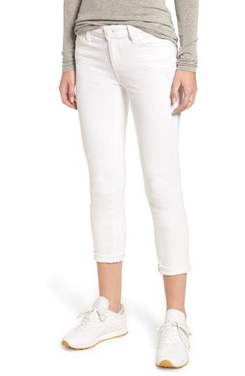 Women's Paige Skyline Raw Hem Crop Skinny Jeans