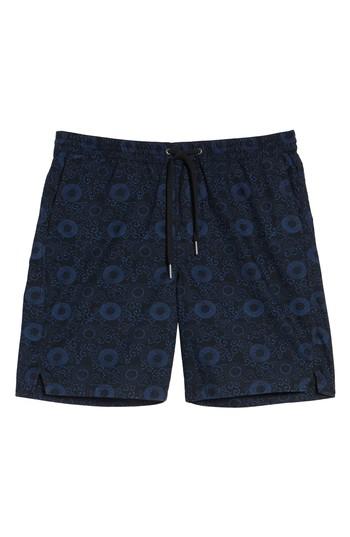 Men's Treasure & Bond E-waist Print Utility Shorts, Size - Black