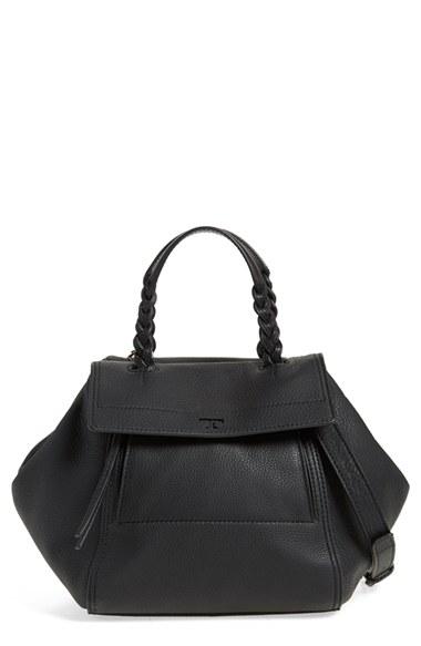 Tory Burch 'mini Half-moon' Leather Satchel - Black