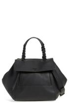 Tory Burch 'mini Half-moon' Leather Satchel - Black