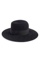 Women's Eric Javits Velour Padre Fur Felt Wide Brim Hat - Black