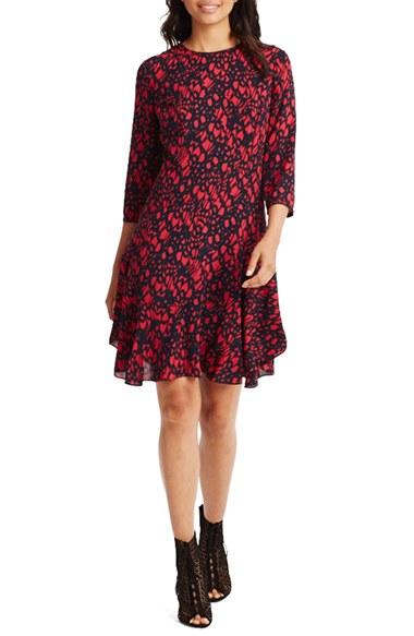 Women's Donna Morgan Print A-line Dress - Black