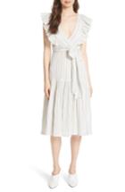 Women's Rebecca Taylor Stripe Midi Dress - White