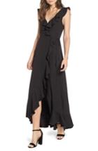 Women's Leith Ruffle Wrap Maxi Dress, Size - Black