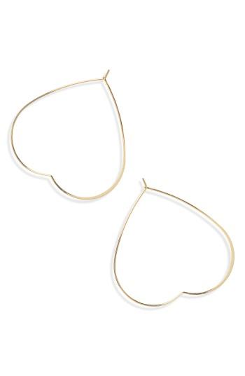 Women's Girly Thin Heart Hoops