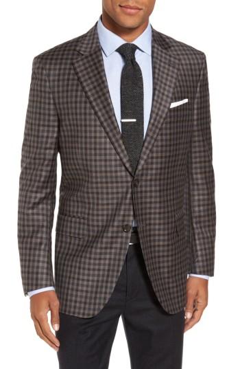 Men's Peter Millar Flynn Classic Fit Check Wool Sport Coat R - Brown