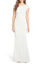 Women's Katie May Plunge Knot Back Gown - Ivory