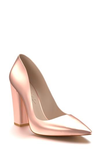 Women's Shoes Of Prey Block Heel Pump B - Beige